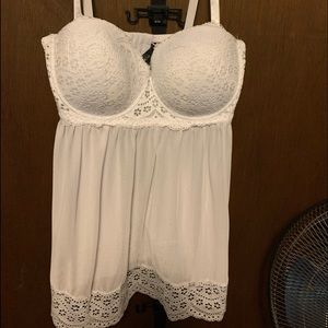 Plus White baby doll lingerie